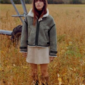 Women's Shearling Jacket - Gray